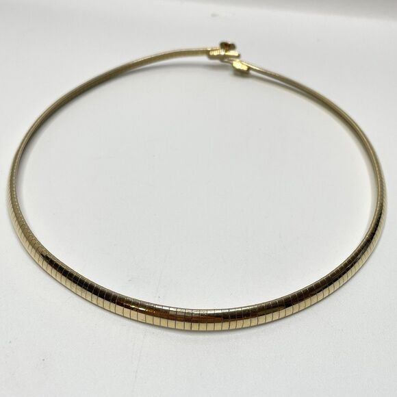 Vintage Gold Tone Hallow Omega Chain Necklace Fashion Stunning Elegant Boho - Picture 2 of 8